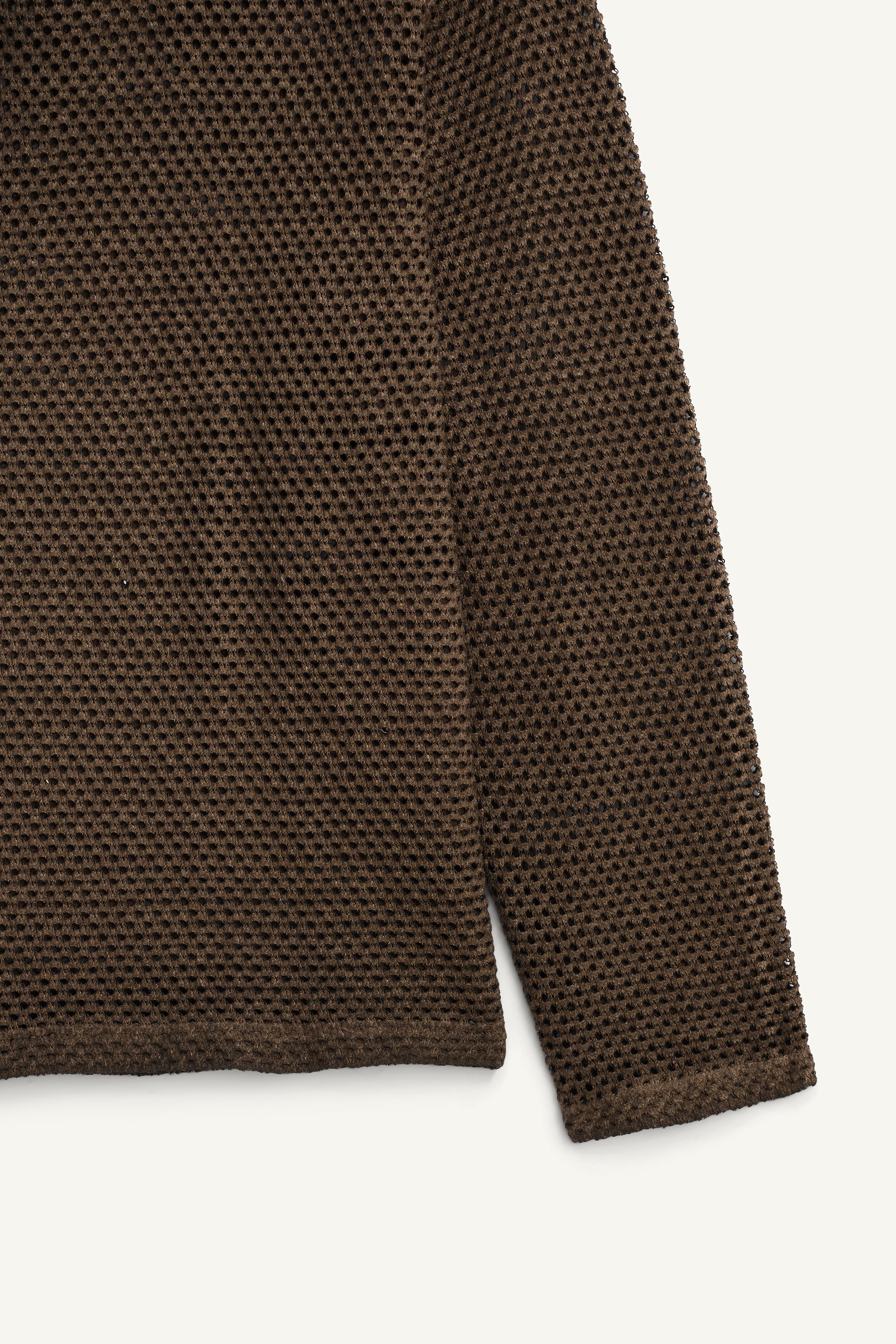 HAUT EN MAILLE À COL TUNISIEN CROCHET